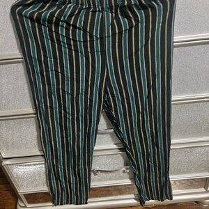 Brandy Melville Striped Green and Cream Pants  size 3 or small. Has stretch